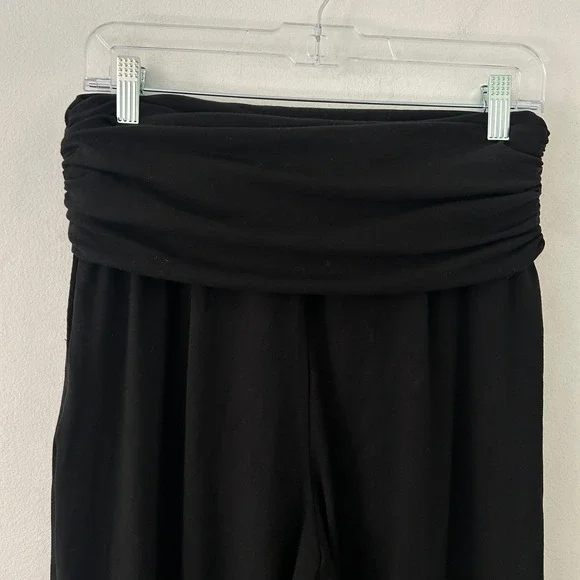 OGL Non-Itchy Wool Blend Drapey Wide Leg Pull-On Pants Pockets Black S Small New - Picture 6 of 8